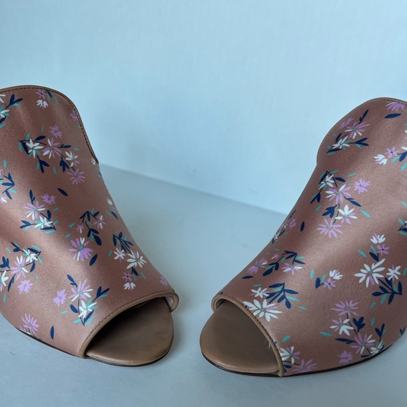 AD & Daughters Jaconi Textile/Leather Floral High Heel Peep Toe Mules Shoes 7.5 - Picture 5 of 15